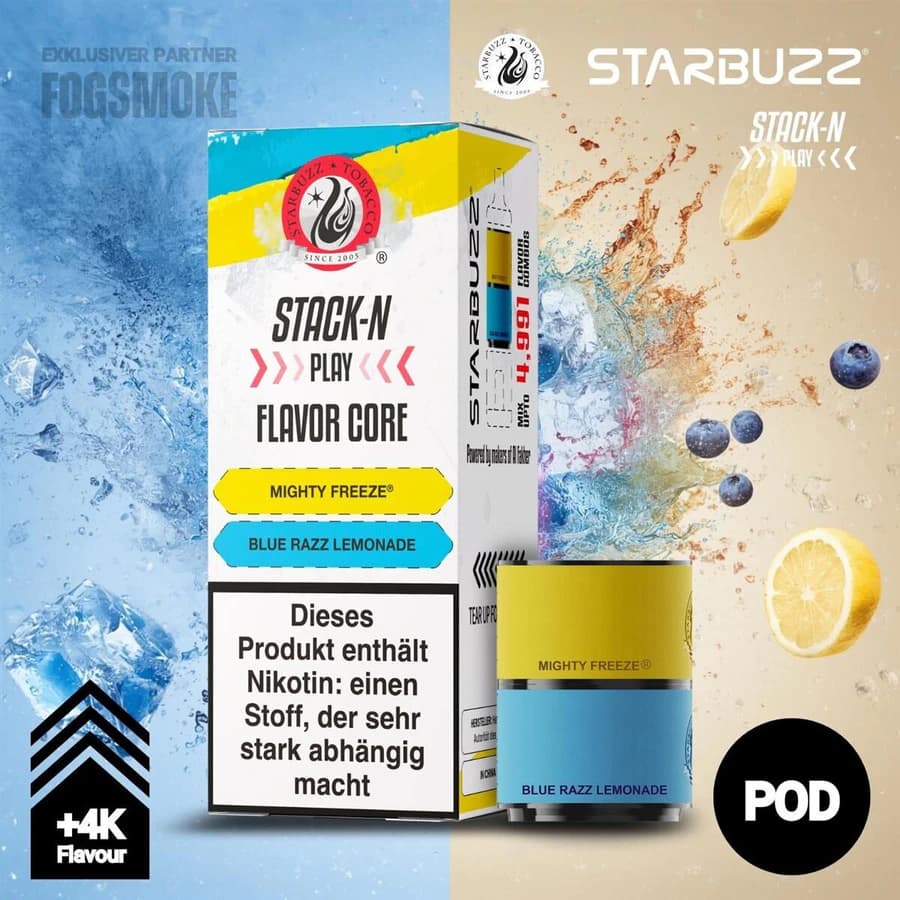 Starbuzz Stack-N Play Pods Mighty Freeze + Blue Razz Lemonade